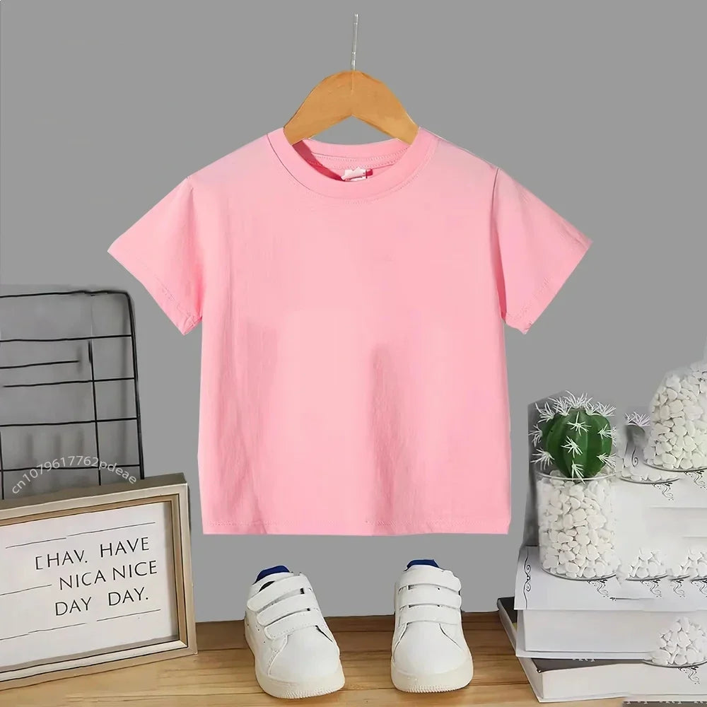 Children Set white T-shirt Short-Sleeved+Shorts Boy Girl Toddler 3-12Years Casual Sports Brand cool Fashio Clothes Summer