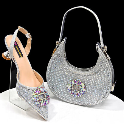 2025 Luxury Italian Design Women's Party Heels and Matching Handbag Set - Perfect for African Weddings and Special Occasions