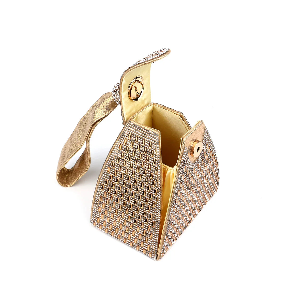 Fashion Lady Evening Bags Acrylic Day Clutch Triangle Design Diamonds Party Shoulder Handbags Banquet Purse
