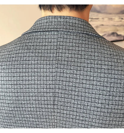 British Style Plaid Suit Jacket For Men 2025 New Business Casual Slim Blazer Formal Wedding Party Suit Dress Coats Men Clothing