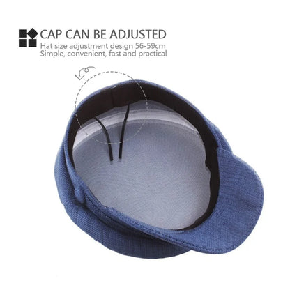 British Retro Style Solid Color Breathable Flat Top Newsboy Cap Sun Hat Military Cap Beret Hats