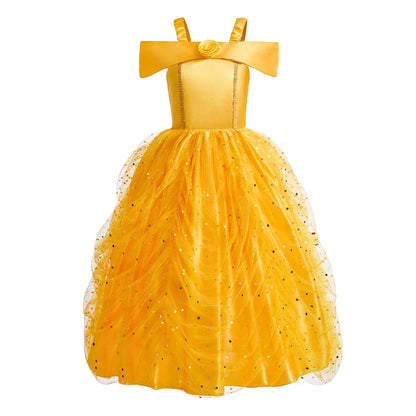 2026 Kid Elsa Anna Costume Girl Birthday Floral Dress Children Snow Queen Performance Fantasy Princess Evening Halloween Costume