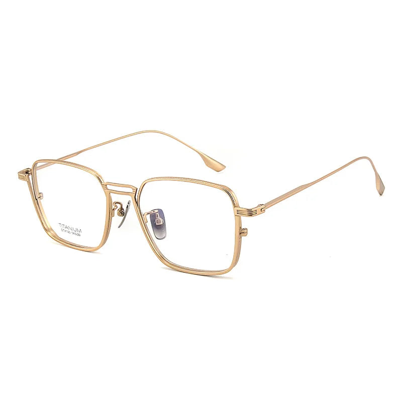 Ultralight Pure Titanium Frames Business Retro Square Men's Reading Glasses Anti-blue Light Customized Myopia DTX125