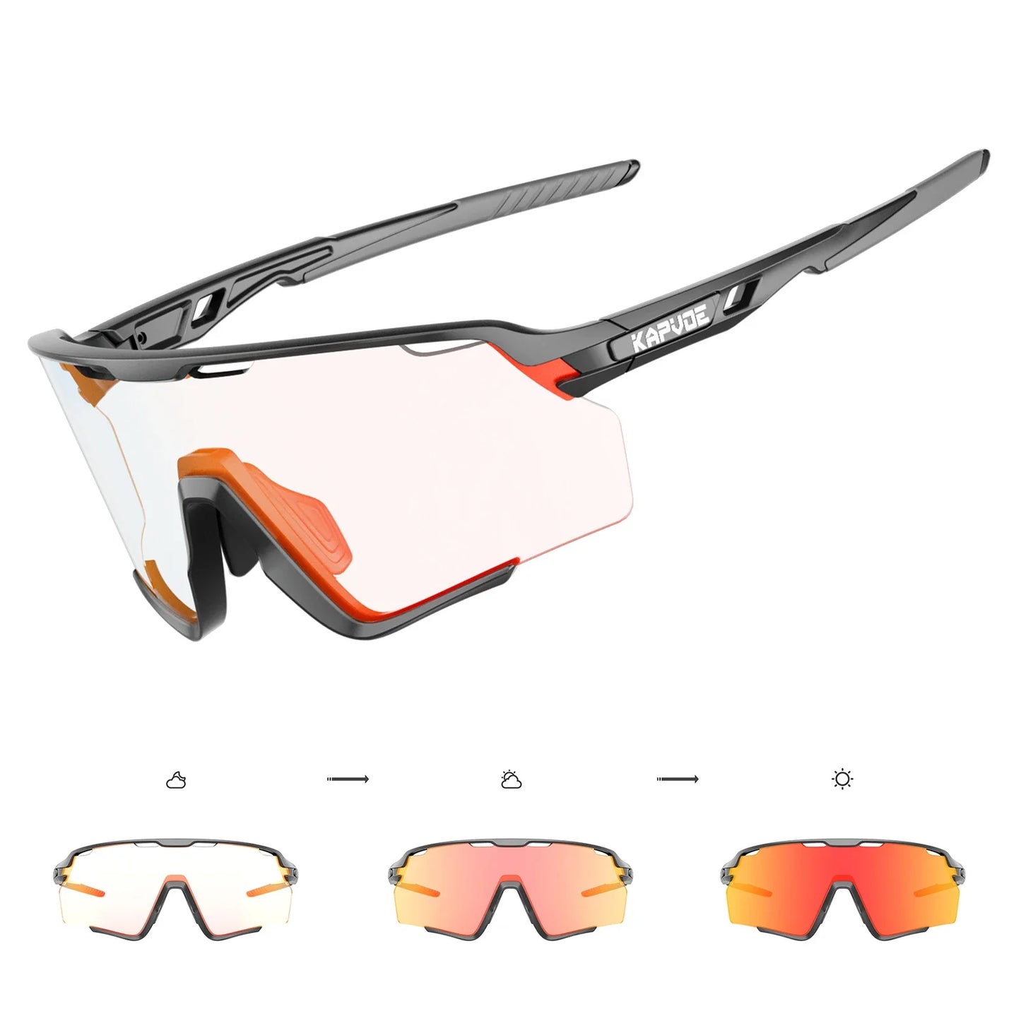 Photochromic Cycling Glasses Silver Lens Sunglasses Multi Color Men Women Bike Outdoor Eyewear Riding Driving Running