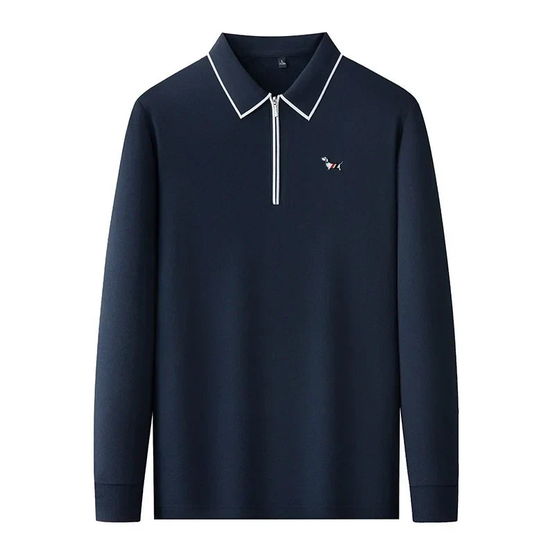 Designer Men's  Lapel Long Sleeve Polo Shirt Spring New Cartoon Embroidery T-Shirt Top Versatile Fashion Business Men's Clothing