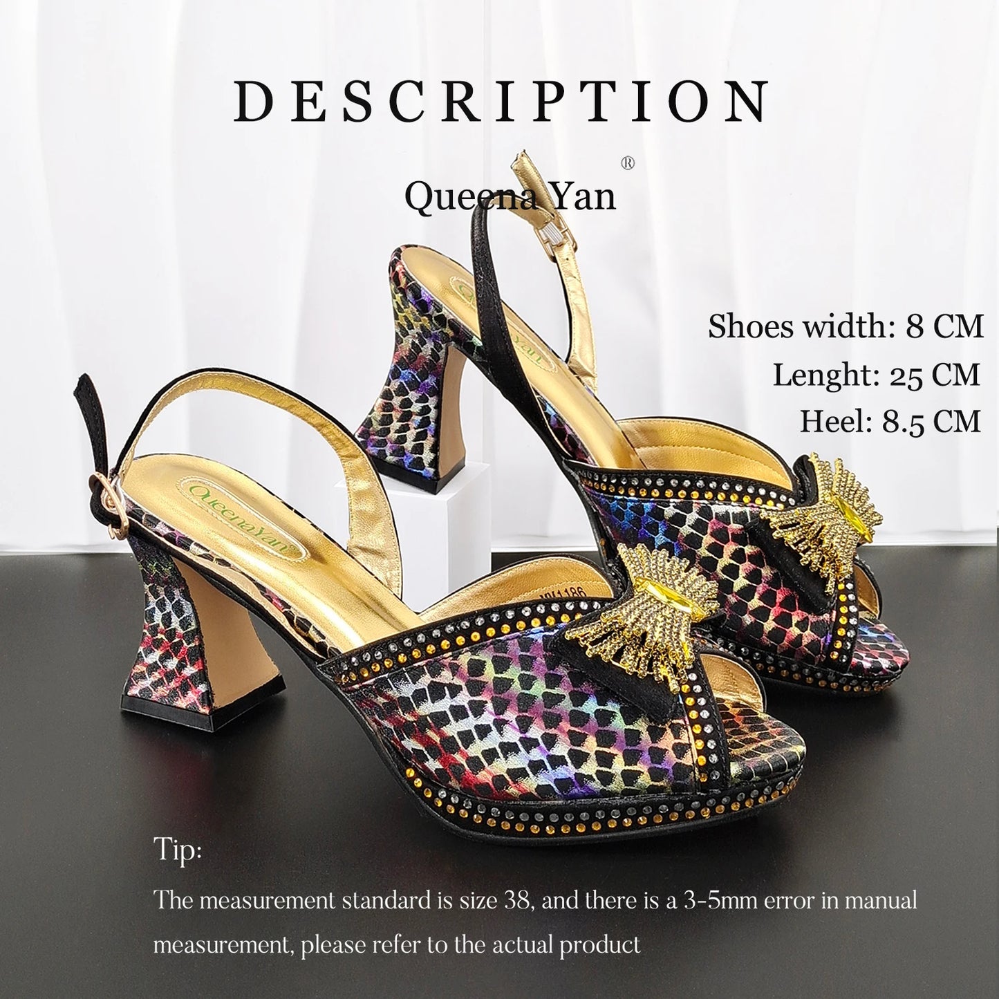 2026 New Italian Pumps and Bag To Party  INS Style Open-Toe Rhinestone Elegant High Heels for Women Party