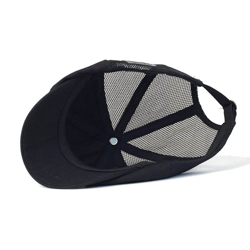 Summer Mesh Newsboy Cap Breathable Cotton Peaky Octagonal Hat Vintage Casual Cap Solid Berets Visor Gatsby Flat Ivy Hat