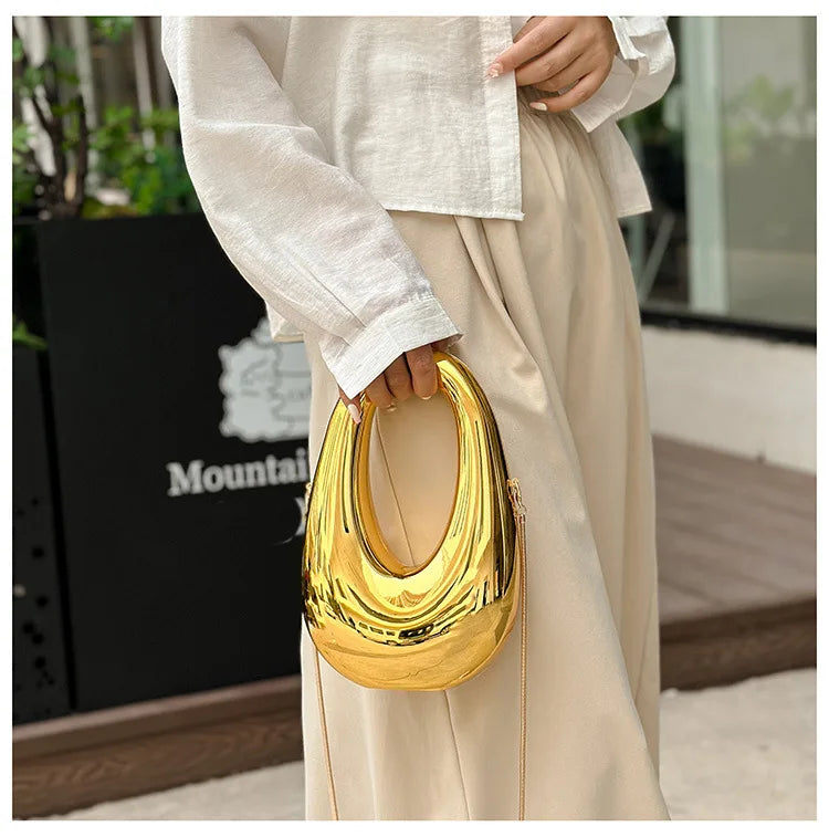 Acrylic Going Out Handbag Ins Famous Fashion Glossy Women's Dinner Bags Diagonal Span Wrist Bag Shoulder Messenger Bag