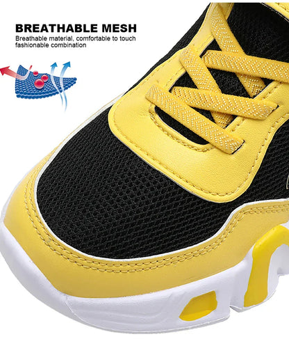 Yellow Boys Basketball Shoes Soft Non-slip Kids Sneakers Thick Sole Children Sport Shoes Outdoor Girls Trainer Basketball