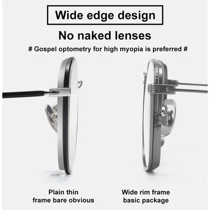 Ultralight Pure Titanium Frames Business Retro Square Men's Reading Glasses Anti-blue Light Customized Myopia DTX125
