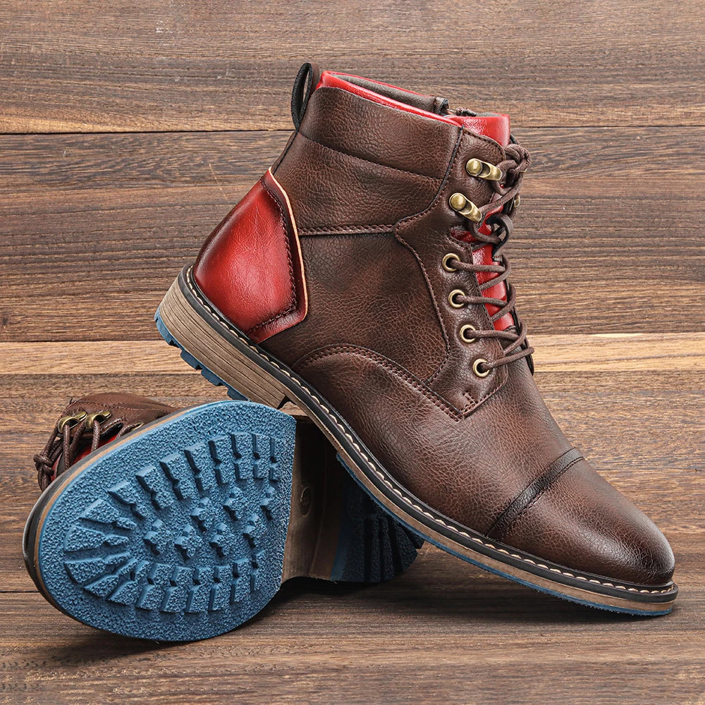 Size 7~13 Retro Men Boots 2023 Fashion Comfortable  Spring Leather Boots