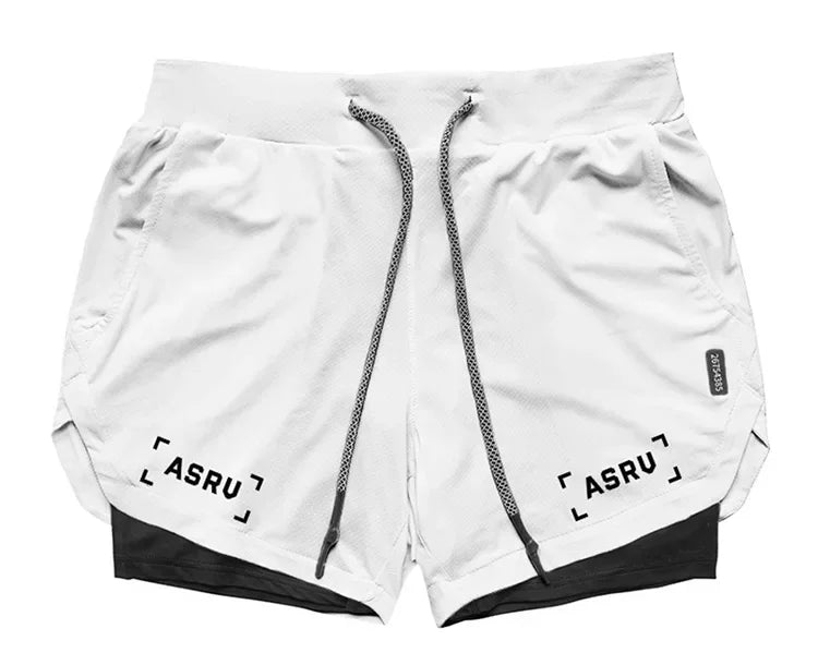Men's Summer Quick Dry Running 2 in 1 Shorts Sports Jogger Short Pants Male Gym Fitness Workout Sweatpants Plus Size M-5XL