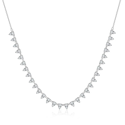 2mm/3mm D Color Moissanite Tennis Necklace s925 Sterling Silver 18inch Chain, Wedding Necklaces for Women Fine Jewelry