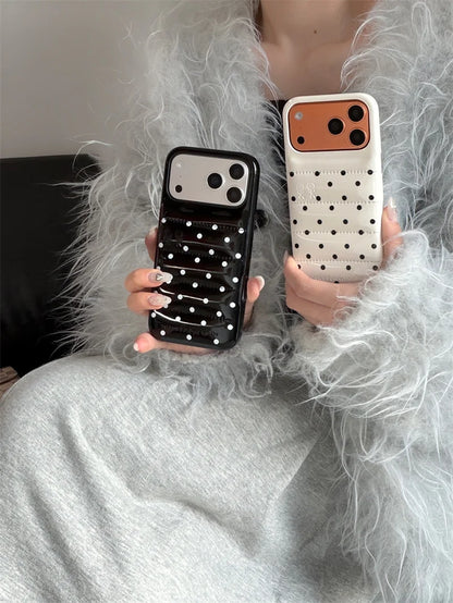 Luxury Silver Leather Love Heart Phone Case For iPhone 17 Pro 16 15 14 Pro Max Back Cover with Hand Strap Shockproof Cute Cases