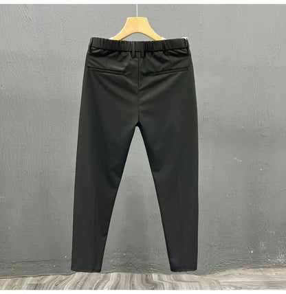 Men's Clothing Summer Fashion Business Casual All Match Suit Pants Formal Strecth Solid Straight Slim Trousers Pantalones Hombre