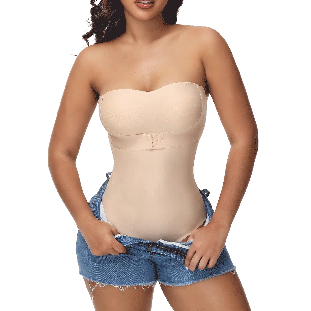Strapless Thong Bodysuits 4XL Women Belly Control Full Body Shaper Push Up Breast Underwear Plus Size Women's Clothing