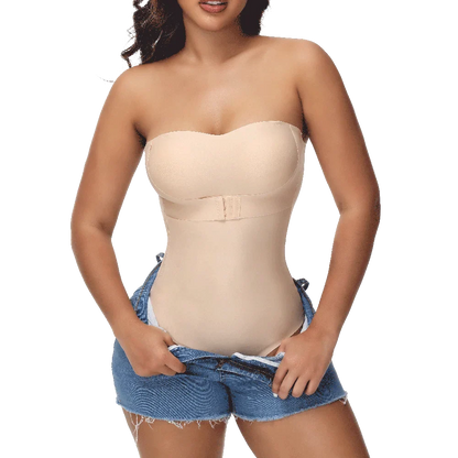Strapless Thong Bodysuits 4XL Women Belly Control Full Body Shaper Push Up Breast Underwear Plus Size Women's Clothing