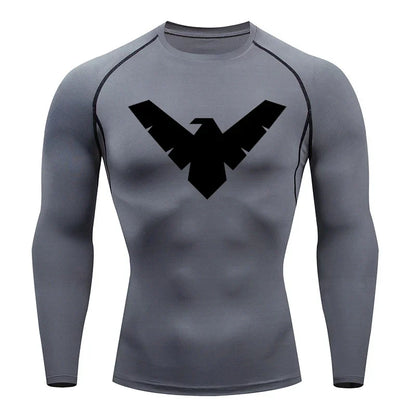 Summer Short Sleeve Compression Shirt Men Sports Top Running T Shirt Quick Dry Gym Workout Clothing Sun Protection Long Sleeve