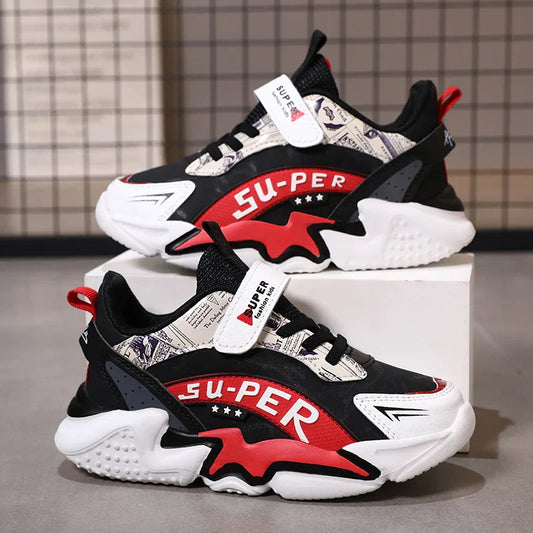 Sport Kids Sneakers Boys Casual Shoes For 5-16Years Old Children Tennis Leather Non Slip Fashion Running Shoes