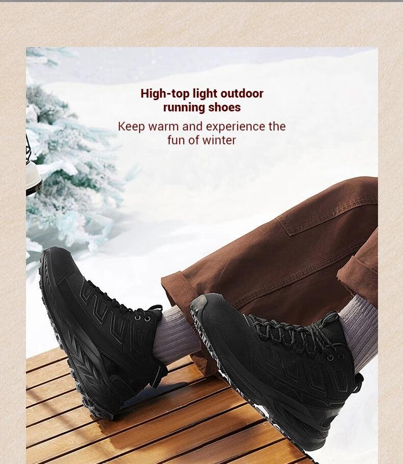 Men Running Shoes New Plus Velvet Warm Non-Slip Comfort Elastic Mountaineering Jogging Male Sneakers 672442230B