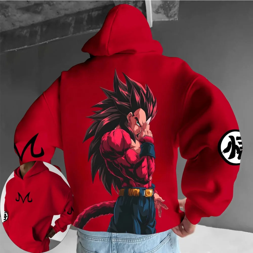 Dragon Ball Men's Hoodie Sweater Vegeta Japanese Anime Summer Autumn Boy Children's Long Sleeve Stylish Parent-Child Wear