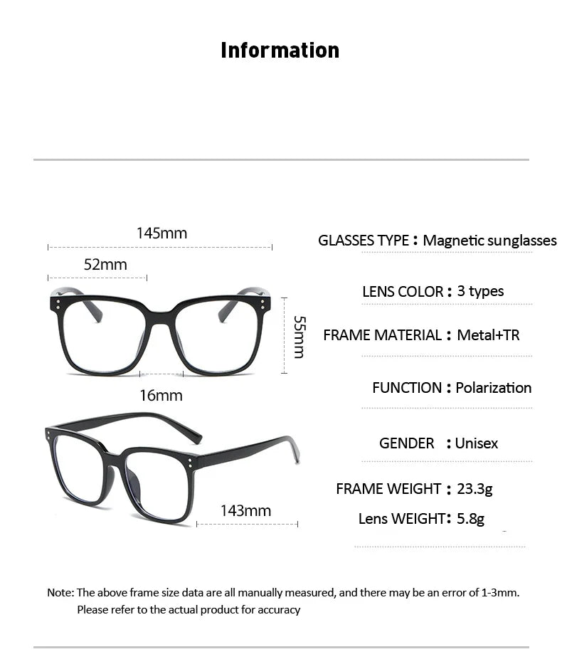 Cycling Polarized Clip On 6 In1 TR90 Myopia Sunglasses Women Magnet Sunshade Sun Glasses Eyeglasses Frame Come With Glasses Box