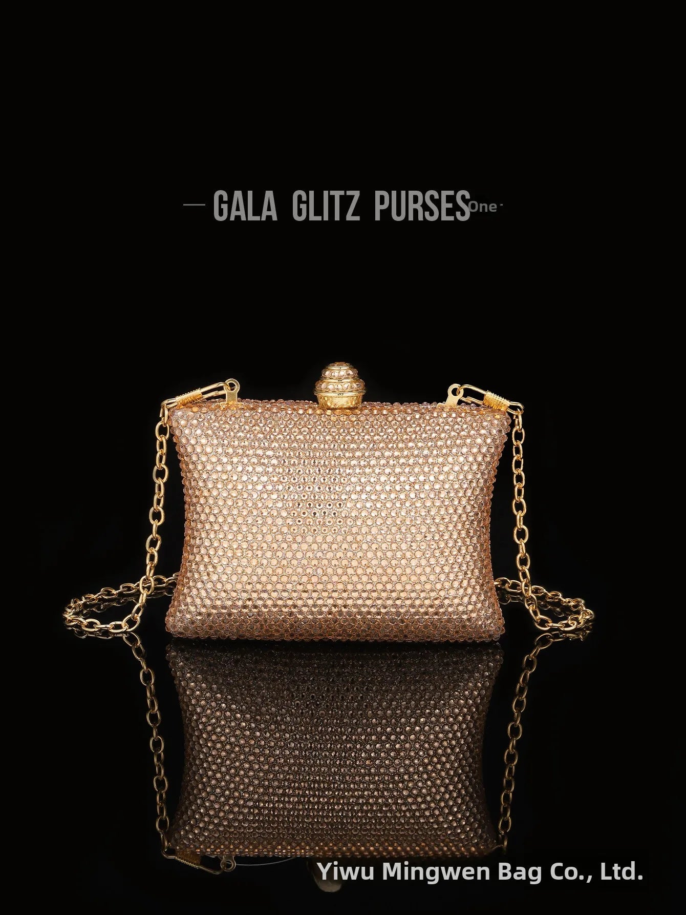 Diamond Crystal Handbag Evening Bag Cross-Border Wedding Ladies Party Shell Shape Polyester Handheld Bag with Lock Buckle