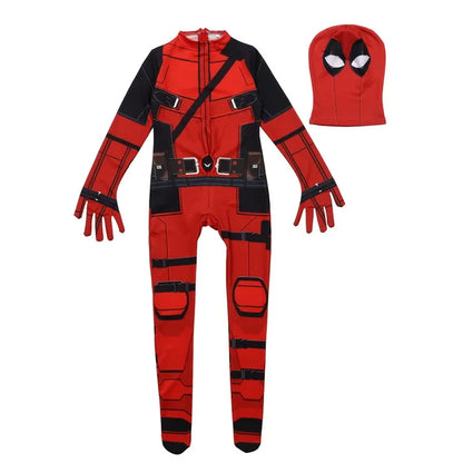Movie Superhero Costume for Kids Justice Hero Bodysuit Halloween Mask Performance Costume Toddler Party  with Toy Gift