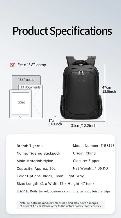 Waterproof Nylon Backpack Female Men's Backpack For 15.6 Laptop Notebook Bag Mochilas School Backpacks Bag Male Knapsack