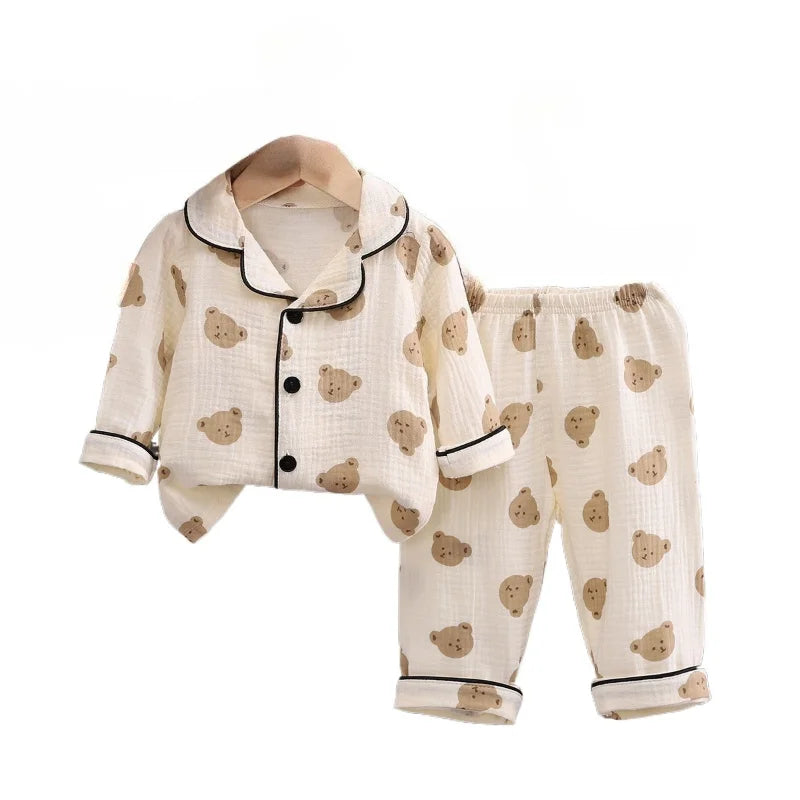 New Spring Autumn Baby Clothes Children Boys Sleepwear Tops and Pants Kids Pajamas Infant Girls Clothing Toddler Cartoon Costume