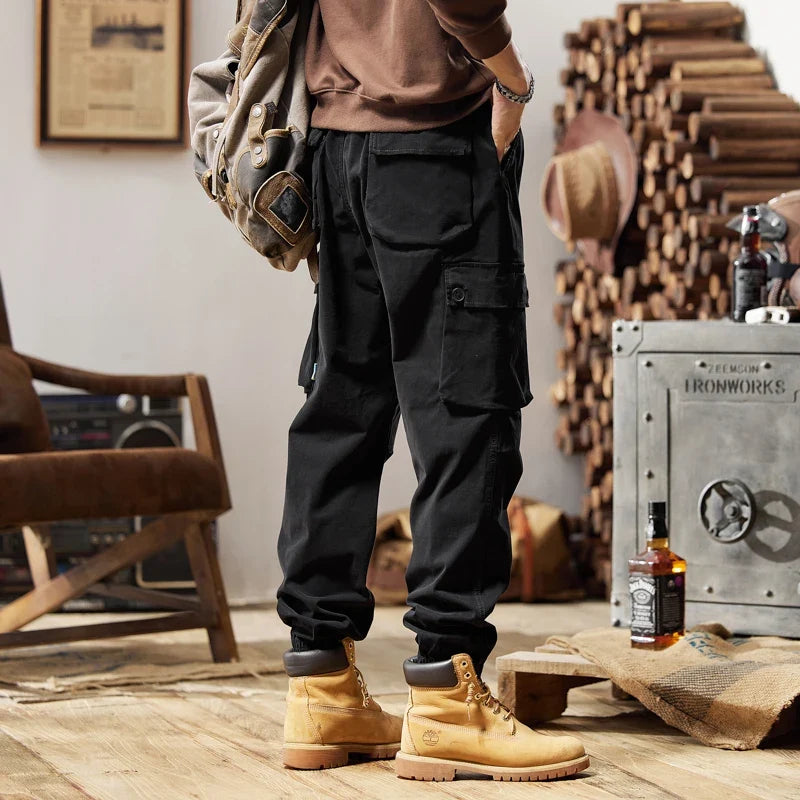 Joggers Cargo Pants Mens Casual Hip Hop Multi-Pocket Male Trousers Sweatpants Streetwear Techwear Tactical Khaki Pants BLW9106