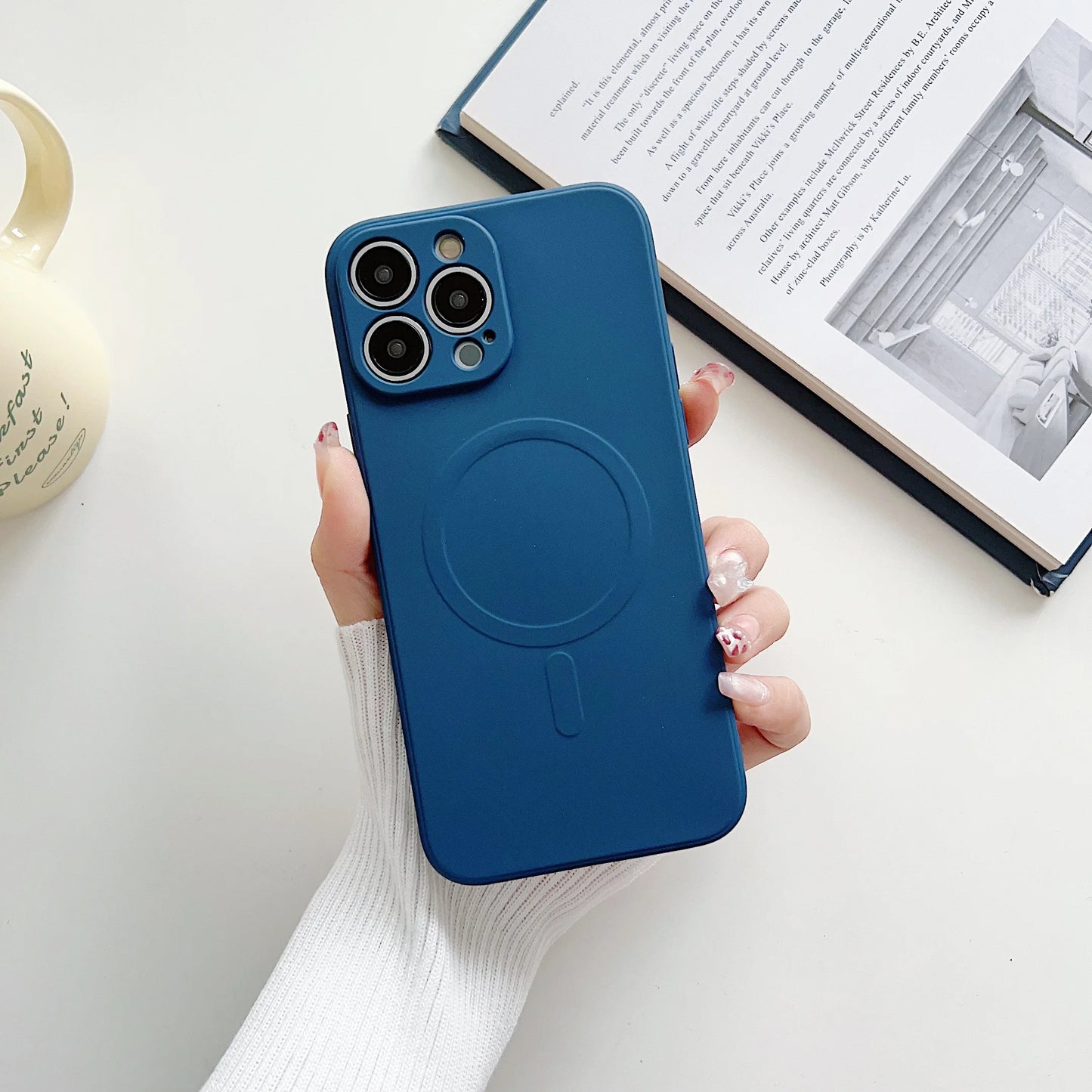 For Magsafe Magnetic Wireless Charge Case For iPhone 17 Air 16E 16 15 14 13 12 Pro Max Plus Liquid Silicone Strap Phone Cover