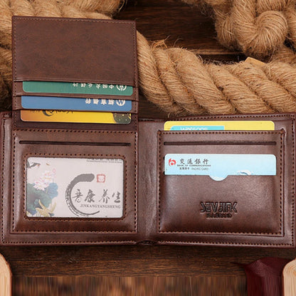 Men's Crocodile Pattern Genuine Leather Wallet - Small Bifold Clutch Purse with Secure Clamp