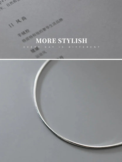Real 925 Sterling Silver Simple Snake Link Chain Women Bracelets Adjustable Fashion Bracelet Party Jewelry Making Gift