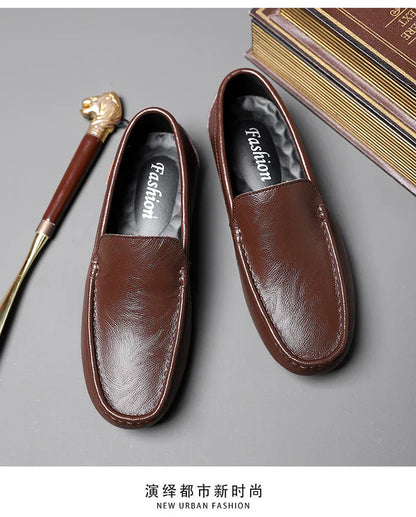 Men's Summer Breathable Summer Leather Shoes Casual Fashion Single Shoes