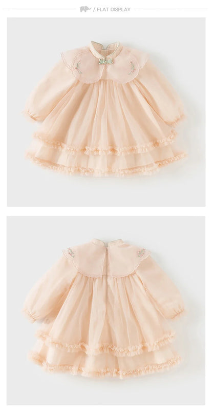 Children Mesh Dresses Girls Clothing Autumn Spring Baby Elegant Outdoors Dress Princess Party Long Sleeves DB1261009