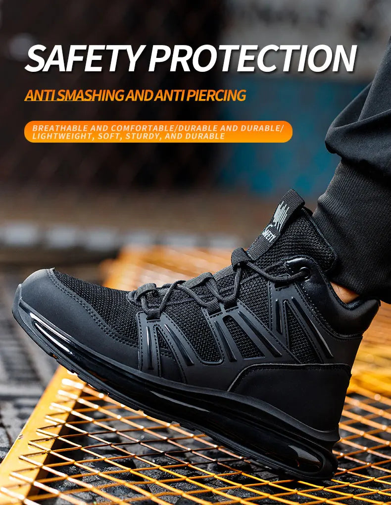 37-50 Fashion 2024 New Safety Shoes Men Anti-smash Work Shoes Anti Slip Indestructible Shoes Protective Sneakers Men Boots