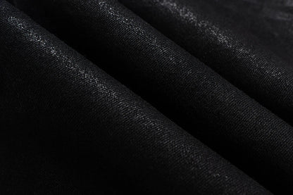 Streetwear Black Glue Coated Boot Cut for Men and Women Straight Baggy Casual Flare Pants Oversized Loose Denim Trousers