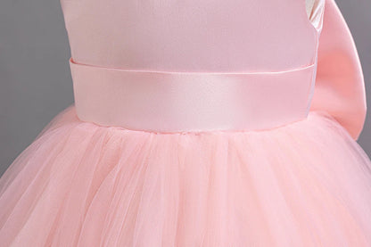 Girls Flower Embroidery Party Dresses Kids Summer Formal Holiday Birthday Gown Kids Trailing Evening Princess Clothes 1-6