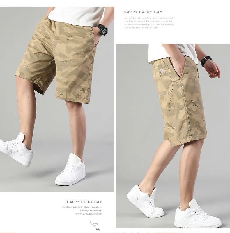 Men's Elastic Waist Sweat Shorts Relaxed Fit Mens Cargo Shorts Casual Gym Shorts Drawstring Cotton Shorts