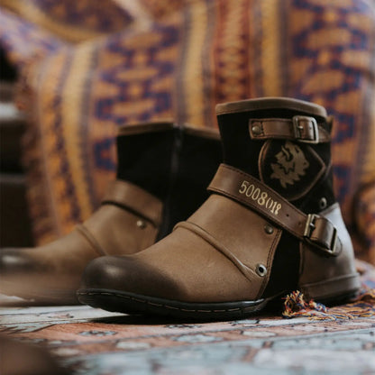 New Round Toe European and American Retro Men's Leather Boots Men's Shoes Men's Boots Plus Size 2023