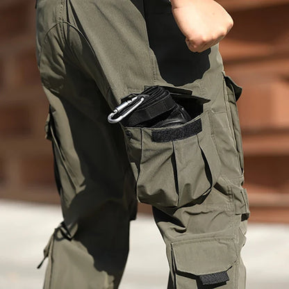 Outdoor Waterproof Work Pants Men Field Combat Tactical Trousers Spring Autumn Wear-Resistant Multi-pocket Training Cargo Pants
