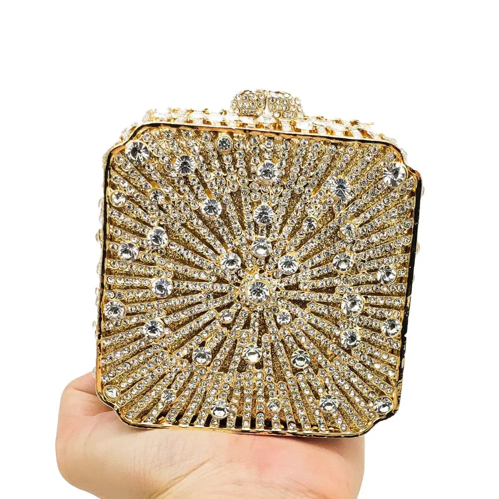 Crystal Women Evening Clutch Bag Wedding Bridal Minaudiere Box Rhinestone Handbags and Purses