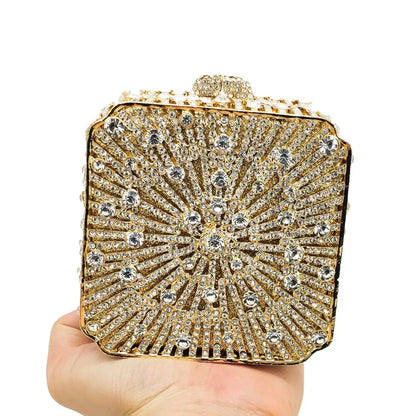 Crystal Women Evening Clutch Bag Wedding Bridal Minaudiere Box Rhinestone Handbags and Purses