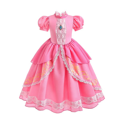 2026 Movie Off Shoulder Big Swing Skirt Princess Galaxy Dress up Rosalina Cosplay Outfit Children Plumber Bros Girl Costume Gown