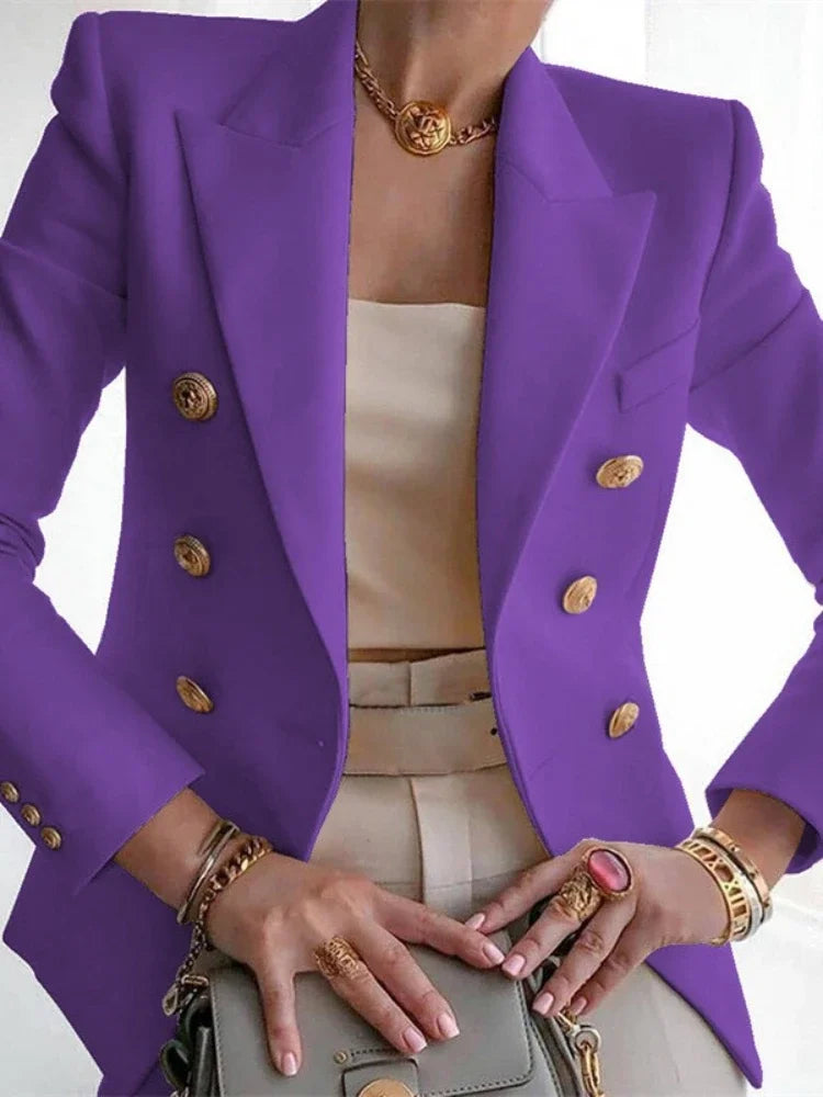 Women's Korean Fashion Long Sleeve Blazer Casual Loose Office Coat Spring Autumn Versatile New Clothing