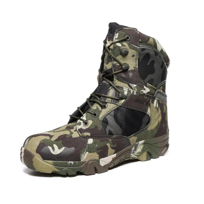Tactical Mens Boots Special Force Leather Waterproof Desert Combat Ankle Boot Work Shoes Plus Size 39-47