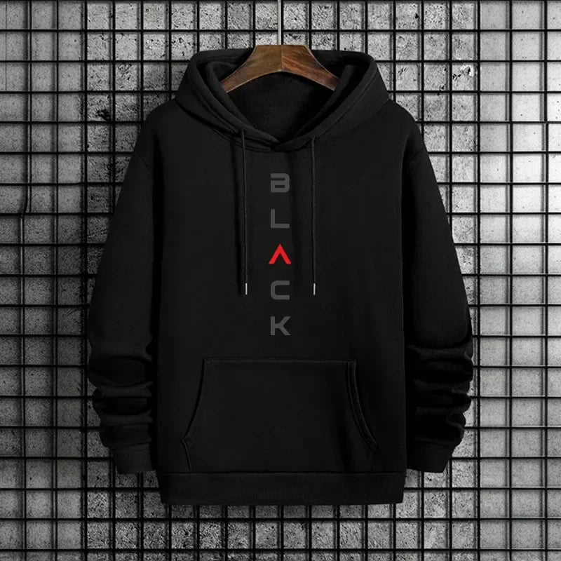2025 New Arrival Men's Tracksuit Black Letter Print Sweatshirt + Pants Urban Causal Fashion Sportswear Fall/winter Sports Suit