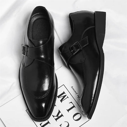 Buckle Designer Big Size Dress Shoes for Men Spring Autumn Solid Color Cow Leather Shoes Male Fashion Business Casual Shoe Man