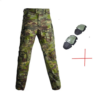 Men's Fashion Outdoor Hiking Overalls Pants Camouflage Tactical Pants Hunting Uniform Fighting Multi-Pocket Trousers
